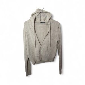 Brandy Melville Cream Cable Knit Hoodie